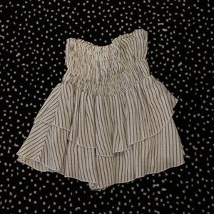 Planet blue white and navy stripe skirt